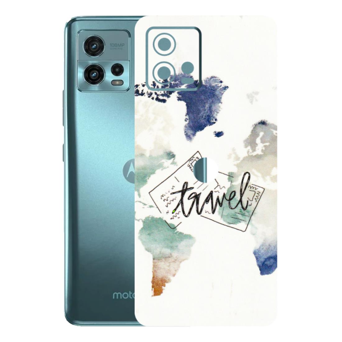 Motorola Phone Skins (All Models) - Travel The World - 3D Embossed Finish (L-232) Motorola Moto G72 (5G)