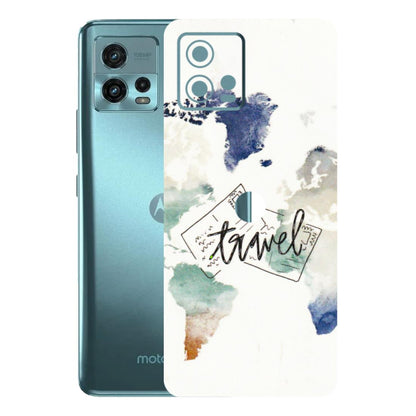 Motorola Phone Skins (All Models) - Travel The World - 3D Embossed Finish (L-232) Motorola Moto G72 (5G)