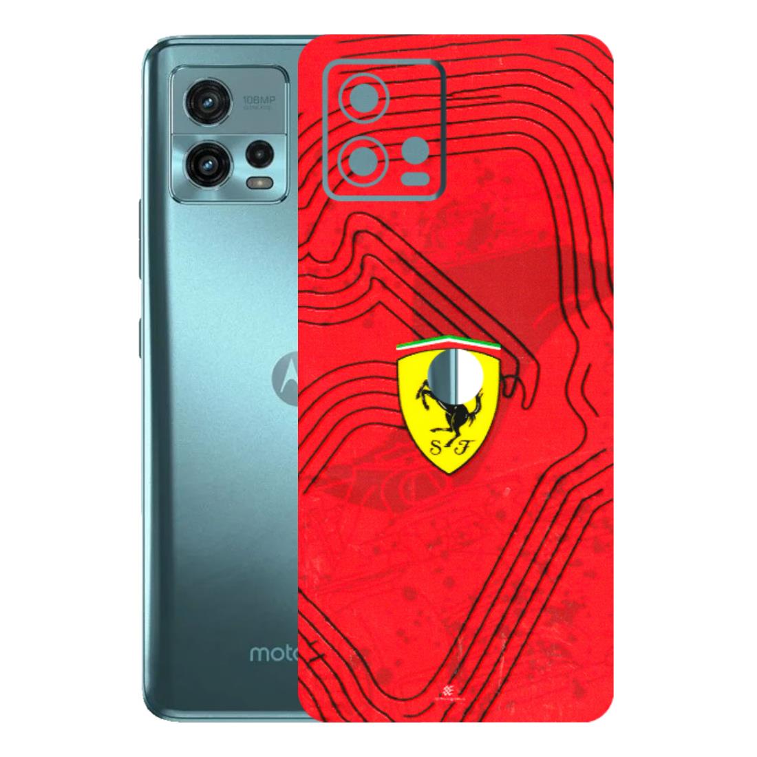 Motorola Phone Skins (All Models) - Red Ferrari Logo Stylish - 3D Embossed Finish (L-238) Motorola Moto G72 (5G)