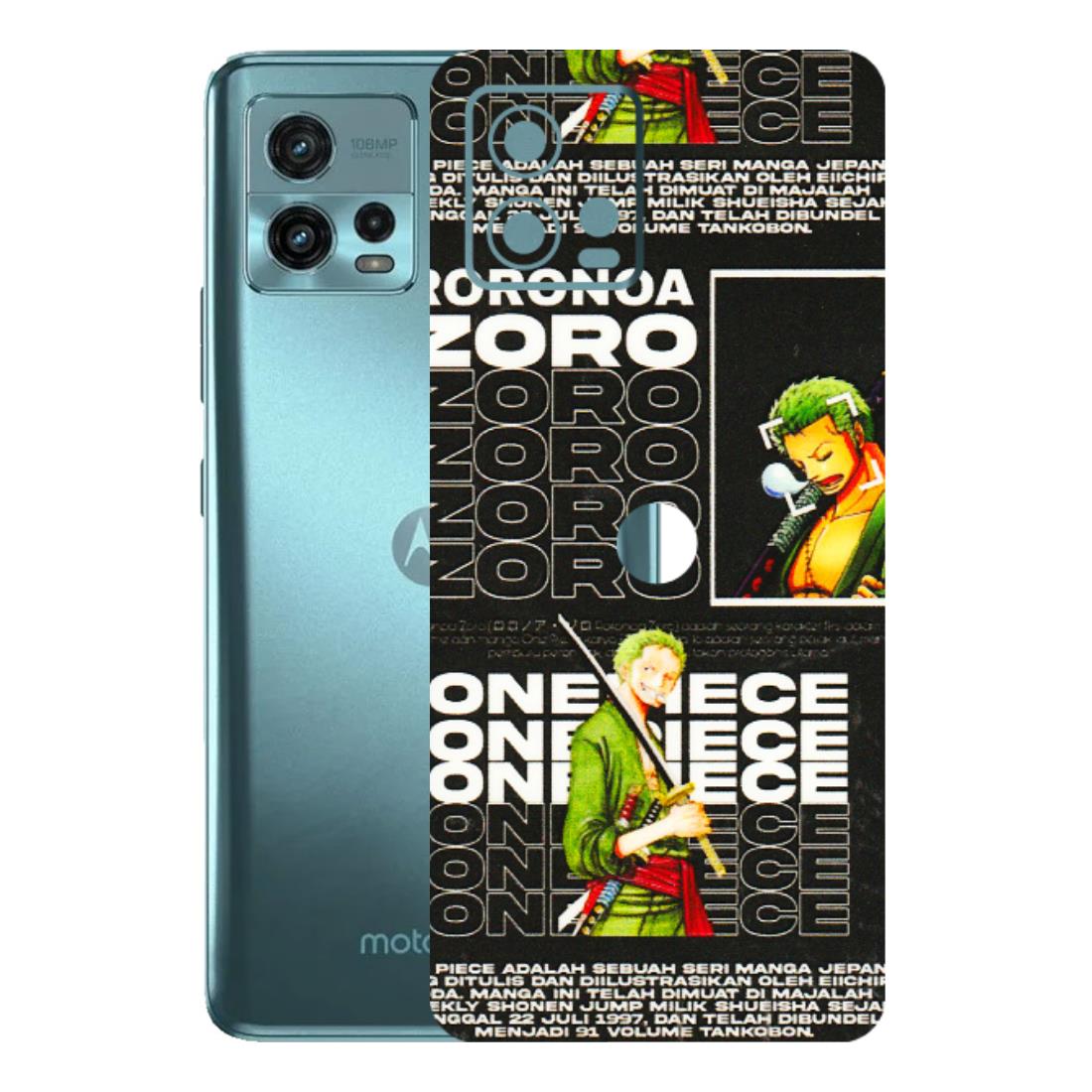 Motorola Phone Skins (All Models) - One Piece Zoro - 3D Embossed Finish (L-250) Motorola Moto G72 (5G)