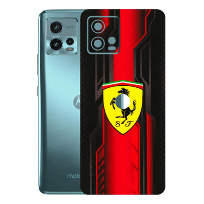 Motorola Phone Skins (All Models) - Black Ferrari Logo - 3D Embossed Finish (L-253) Motorola Moto G72 (5G)
