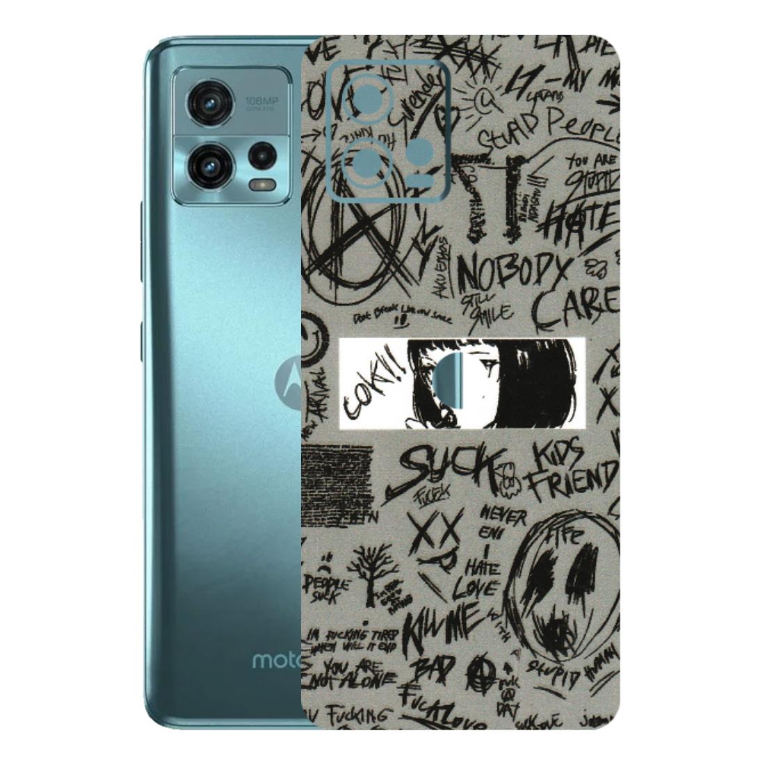 Motorola Phone Skins (All Models) - Never Have Love Anime - 3D Embossed Finish (L-260) Motorola Moto G72 (5G)