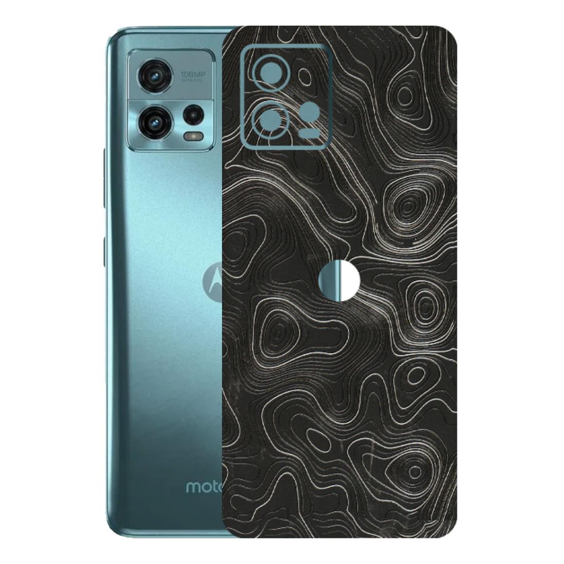 Motorola Phone Skins (All Models) - Abstract White Line Map - 3D Embossed Finish (L-269) Motorola Moto G72 (5G)
