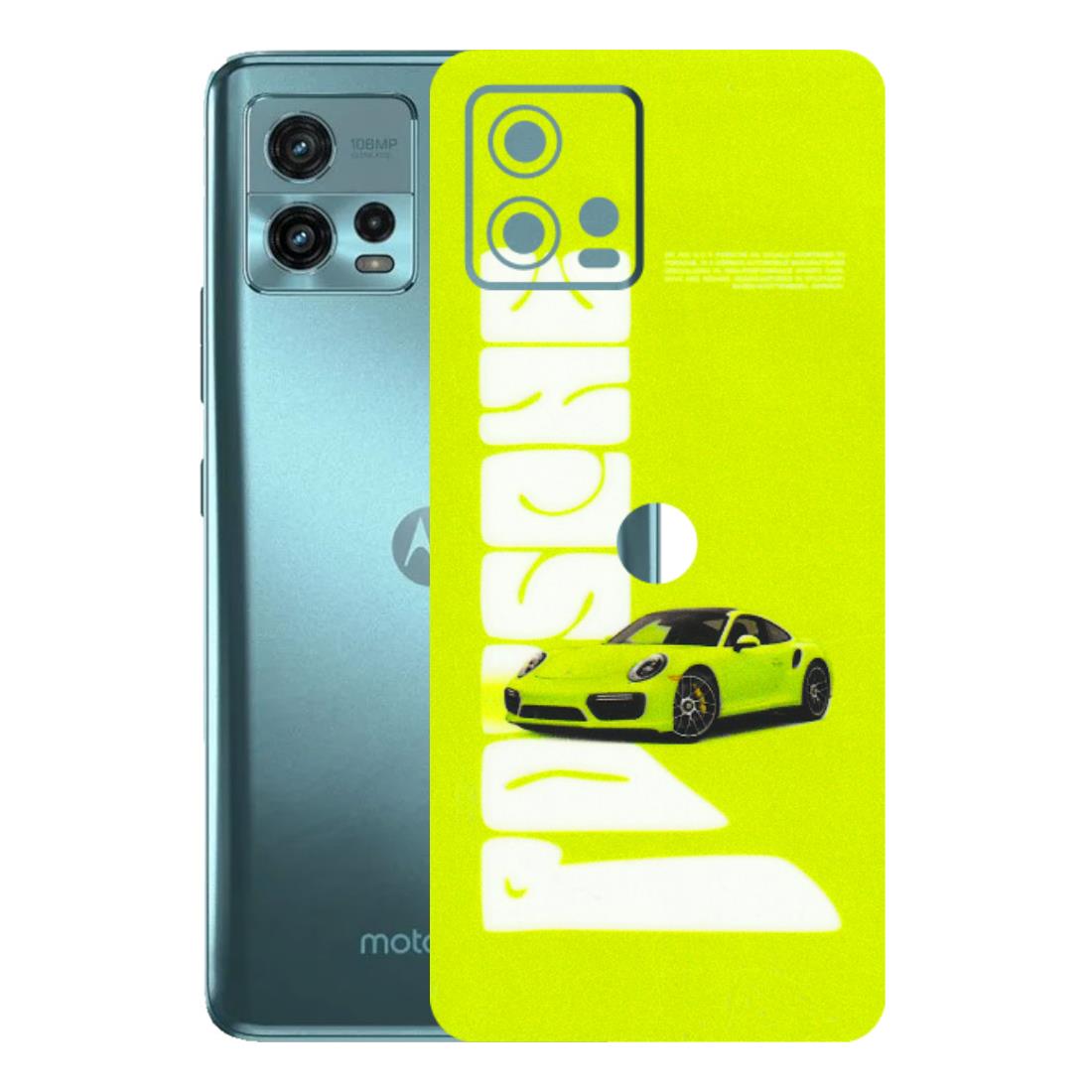 Motorola Phone Skins (All Models) - Lime Green Porche - 3D Embossed Finish (L-30) Motorola Moto G72 (5G)