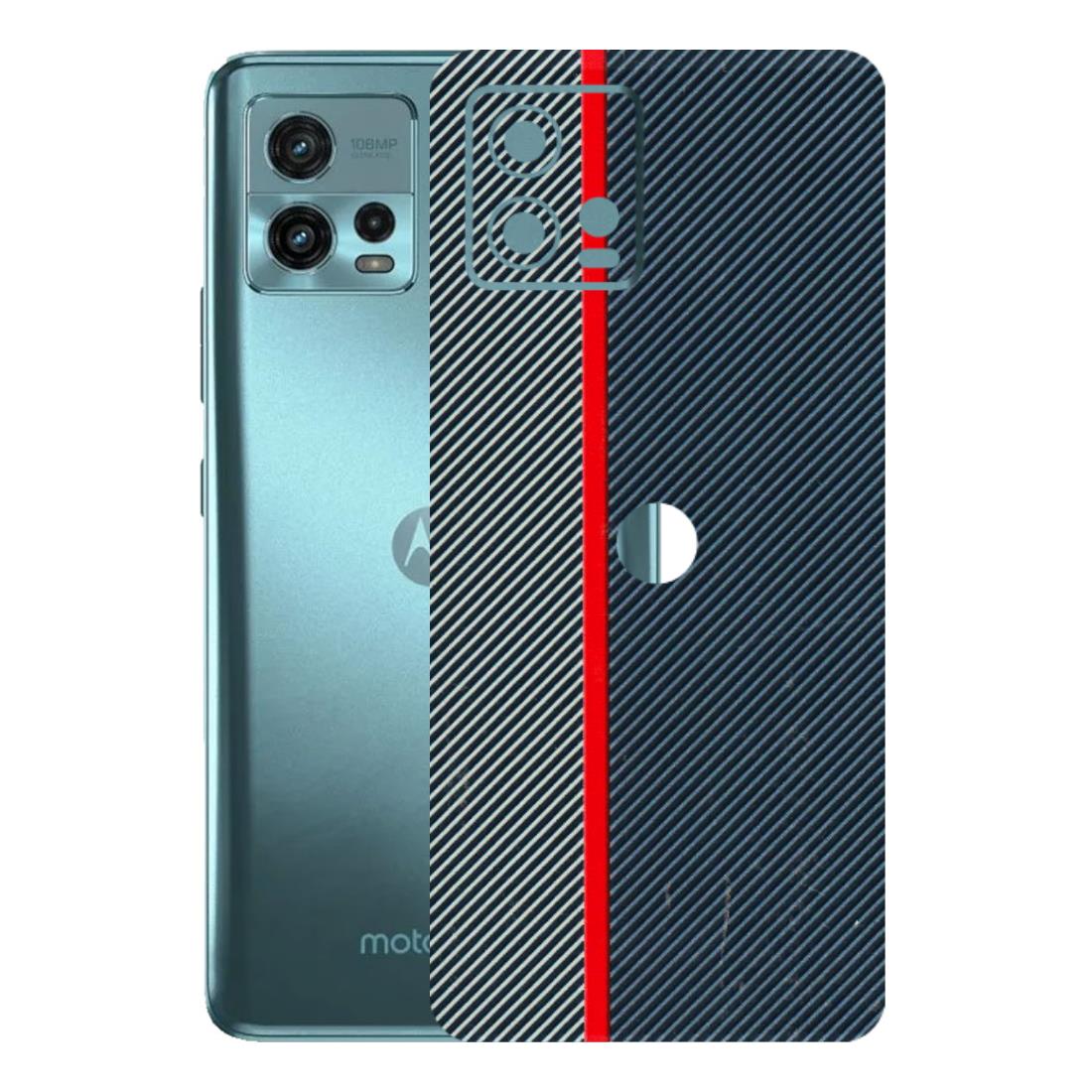 Motorola Phone Skins (All Models) - Blue Sober Lines - 3D Embossed Finish (L-305) Motorola Moto G72 (5G)
