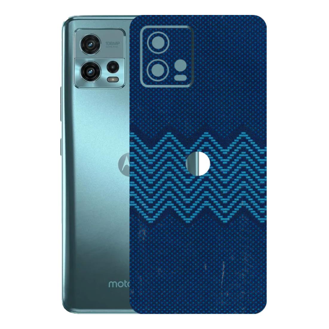Motorola Phone Skins (All Models) - Blue Sober Waves - 3D Embossed Finish (L-306) Motorola Moto G72 (5G)