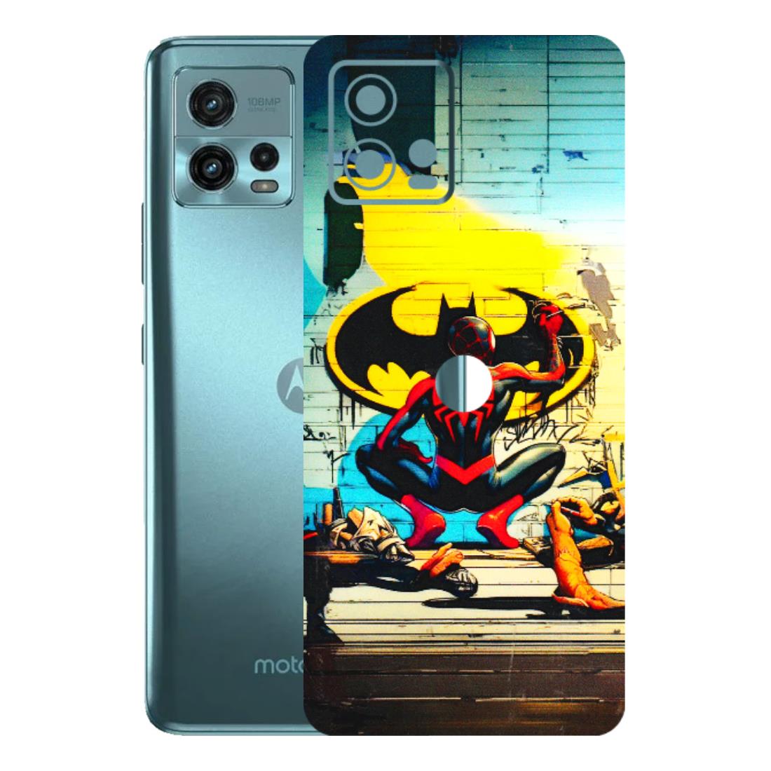 Motorola Phone Skins (All Models) - New Spiderman Bat Logo - 3D Embossed Finish (L-309) Motorola Moto G72 (5G)