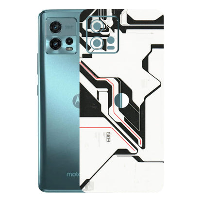 Motorola Phone Skins (All Models) - White Techy Logo - 3D Embossed Finish (L-312) Motorola Moto G72 (5G)