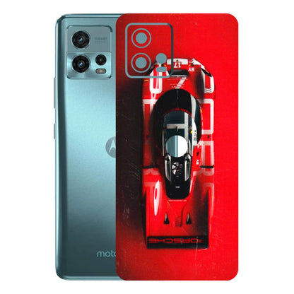 Motorola Phone Skins (All Models) - Red Porsche Car Logo - 3D Embossed Finish (L-315) Motorola Moto G72 (5G)