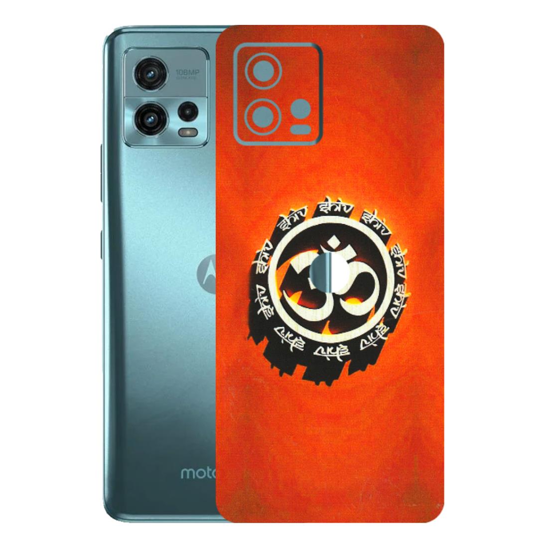 Motorola Phone Skins (All Models) - Aum Shiv Orange - 3D Embossed Finish (L-32) Motorola Moto G72 (5G)