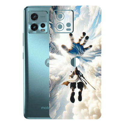 Motorola Phone Skins (All Models) - Big Hand With Monkey King - 3D Embossed Finish (L-323) Motorola Moto G72 (5G)