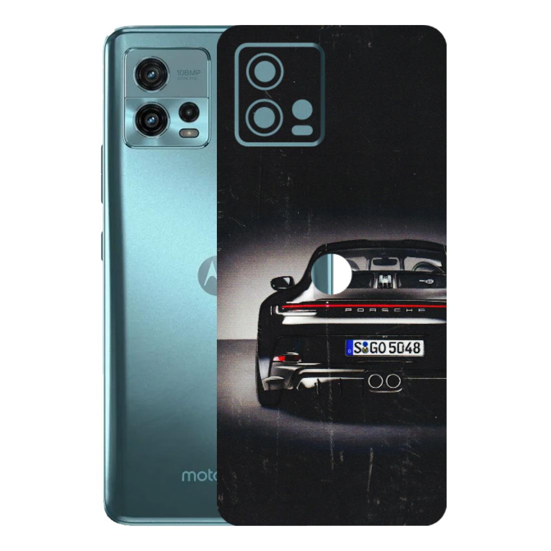 Motorola Phone Skins (All Models) - New Black Porsche GT3 - 3D Embossed Finish (L-327) Motorola Moto G72 (5G)