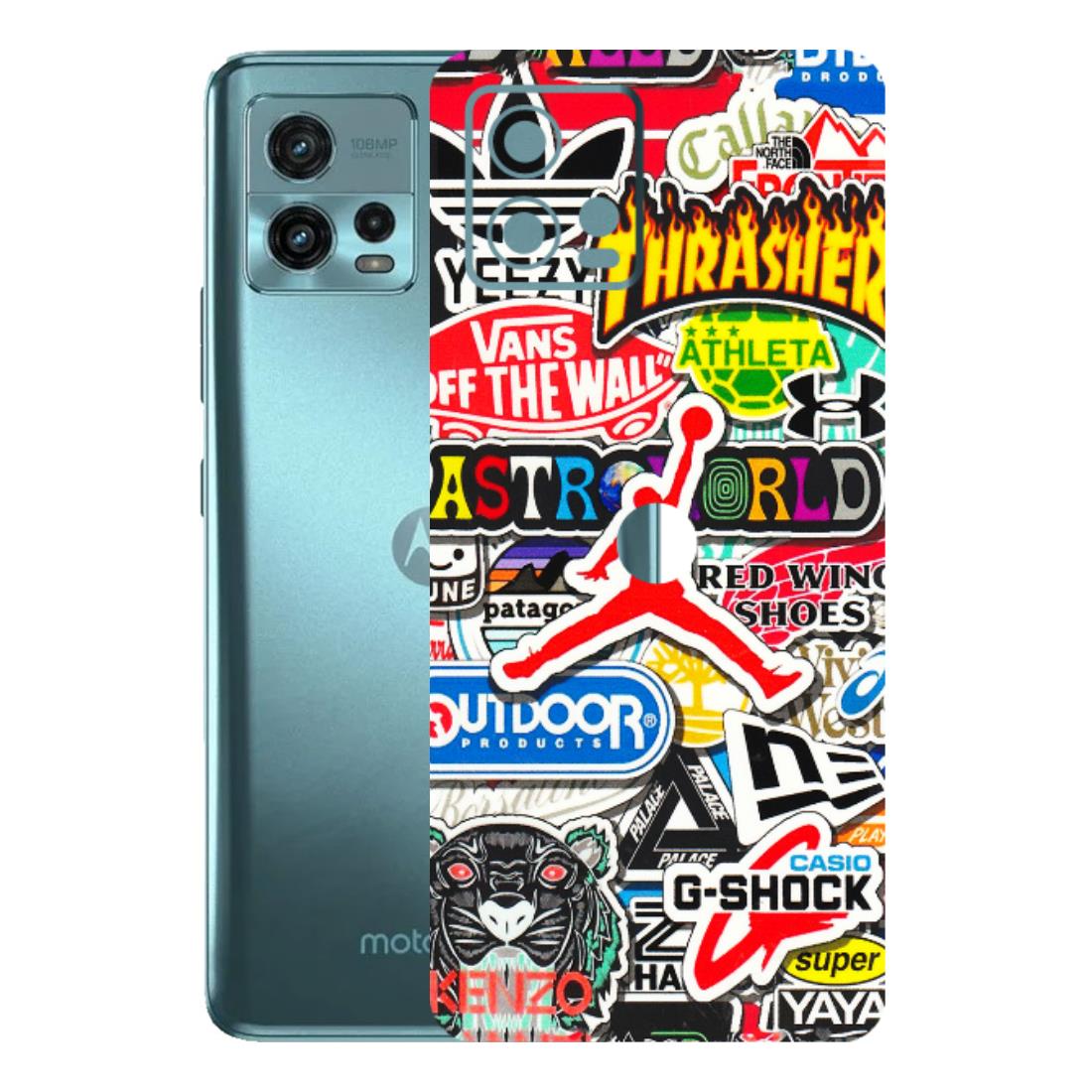 Motorola Phone Skins (All Models) - Multi Brands Sticker Graffiti - 3D Embossed Finish (L-37) Motorola Moto G72 (5G)
