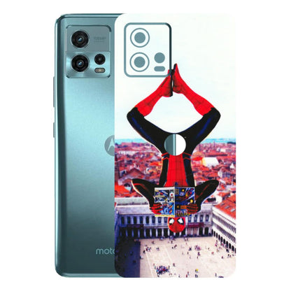 Motorola Phone Skins (All Models) - Spiderman Hanging - 3D Embossed Finish (L-53) Motorola Moto G72 (5G)