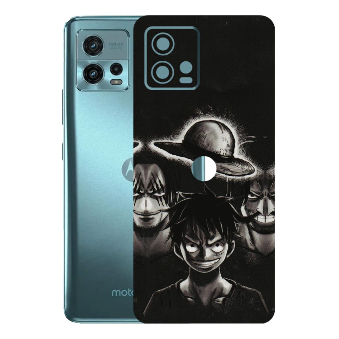 Motorola Phone Skins (All Models) - Black Luffy Hat - 3D Embossed Finish (L-57) Motorola Moto G72 (5G)
