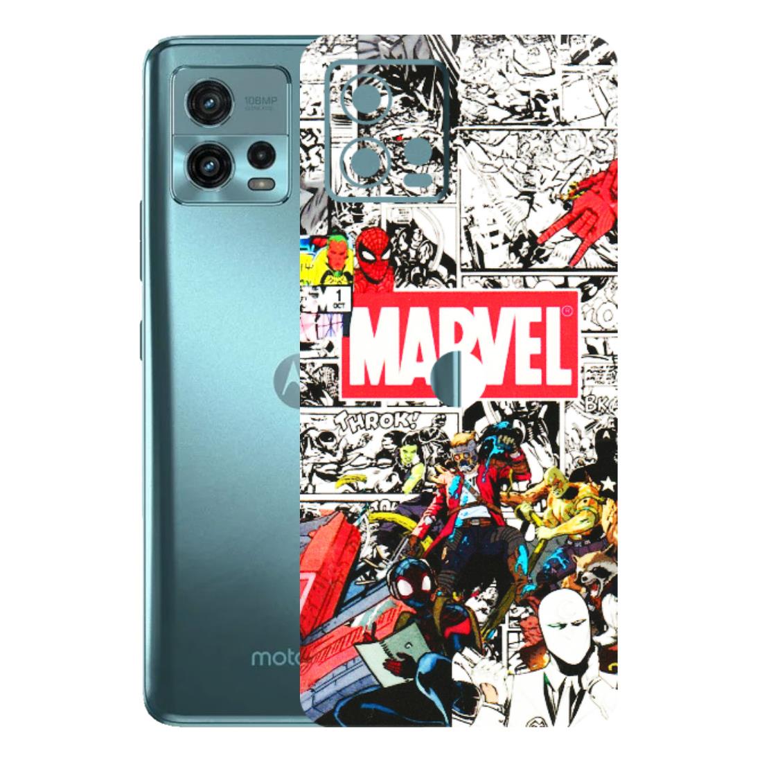 Motorola Phone Skins (All Models) - Marvel Colorful Comic - 3D Embossed Finish (L-64) Motorola Moto G72 (5G)