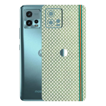 Motorola Phone Skins (All Models) - Gucci Fabric Pattern - 3D Embossed Finish (L-73) Motorola Moto G72 (5G)