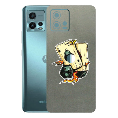 Motorola Phone Skins (All Models) - Grey Cards Of Ace - 3D Embossed Finish (L-77) Motorola Moto G72 (5G)