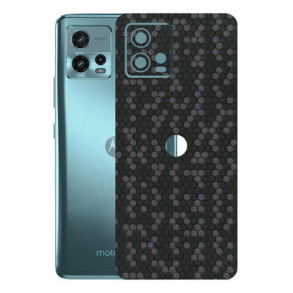 Motorola Phone Skins (All Models) - Black Grey Honeycomb Sober - 3D Embossed Finish (L-85) Motorola Moto G72 (5G)