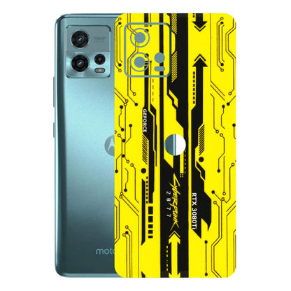 Motorola Phone Skins (All Models) - Yellow Cyberpunk - 3D Embossed Finish (L-93) Motorola Moto G72 (5G)