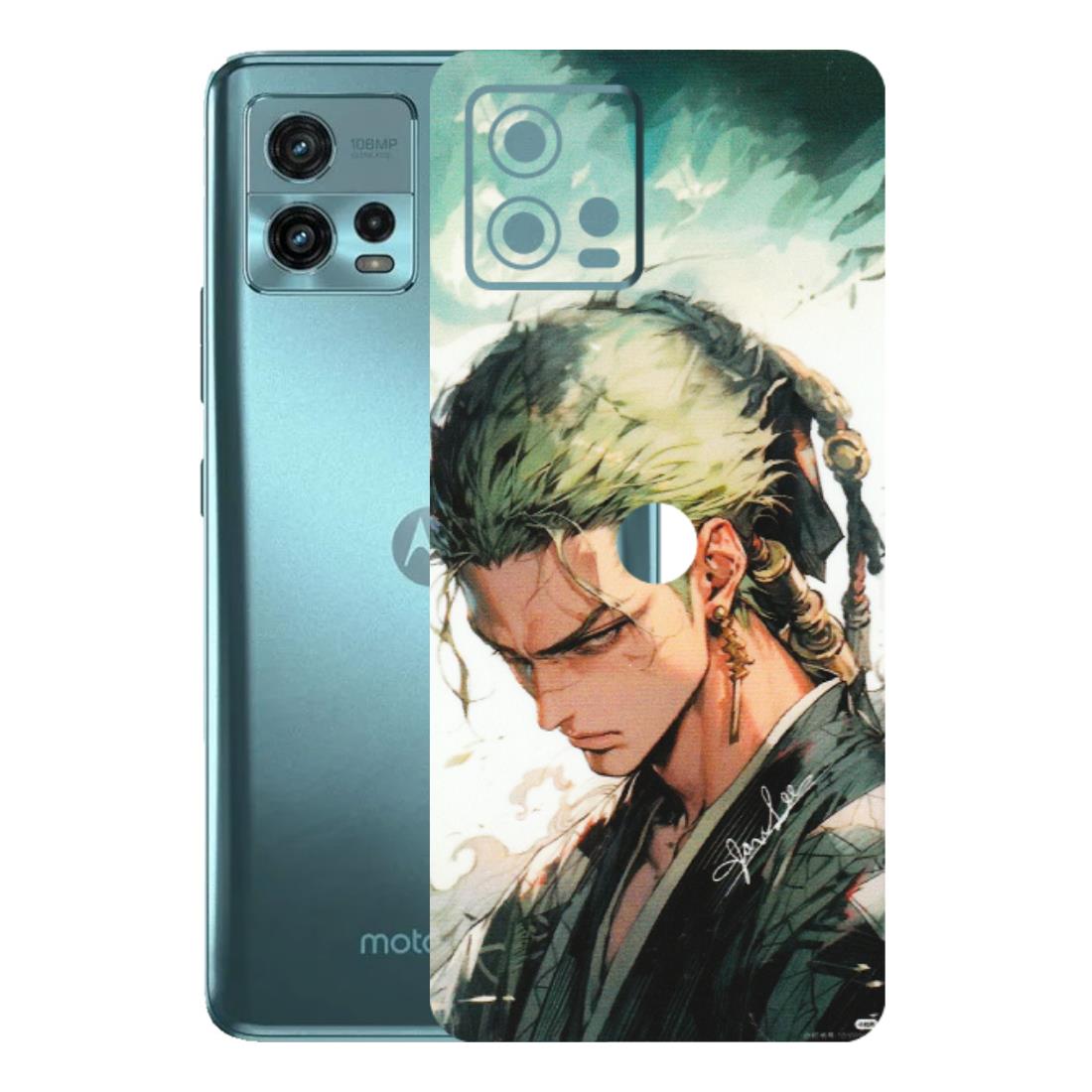Motorola Phone Skins (All Models) - New Roronoa Zoro One Picece Anime - Matte Finish (M-140) Motorola Moto G72 (5G)