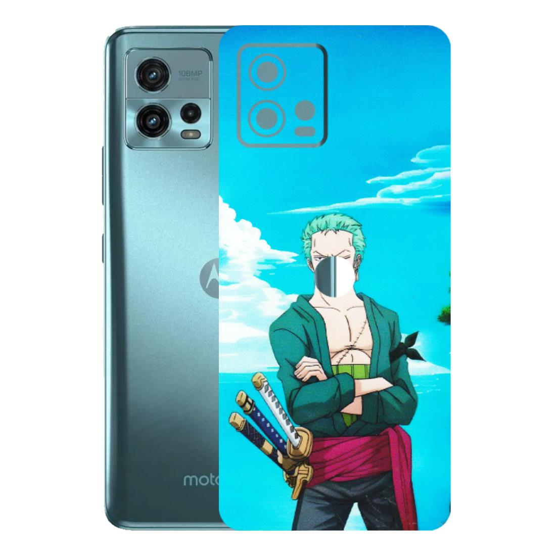 Motorola Phone Skins (All Models) - Cool Swordman Zoro Anime - Matte Finish (M-143) Motorola Moto G72 (5G)