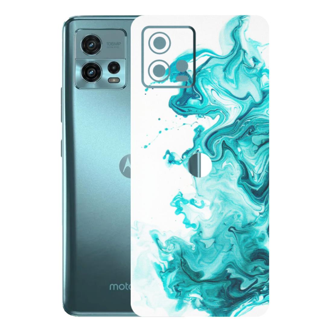 Motorola Phone Skins (All Models) - Sky Blue Abstract Colour - Matte Finish (M-146) Motorola Moto G72 (5G)