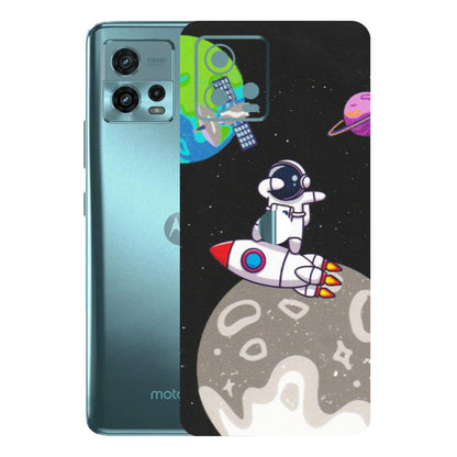 Motorola Phone Skins (All Models) - Astronaut Vibing Toon Running - Matte Finish (M-39) Motorola Moto G72 (5G)