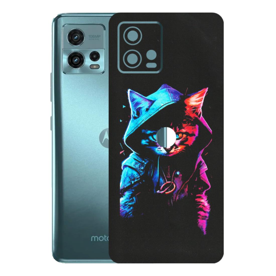 Motorola Phone Skins (All Models) - Cyberpunk Cat - Matte Finish (M-45) Motorola Moto G72 (5G)