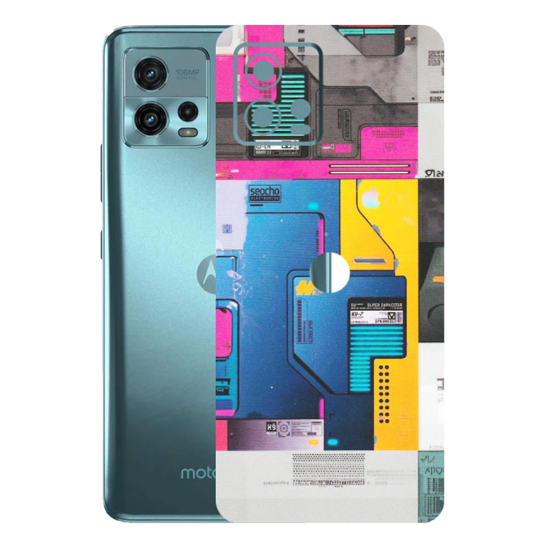 Motorola Phone Skins (All Models) - Colourfull Motherboard Internals - Matte Finish (M-55) Motorola Moto G72 (5G)