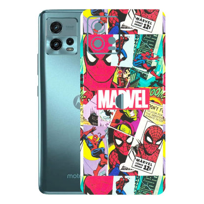 Motorola Phone Skins (All Models) - Marvel Comic Spiderman Grafitti - Matte Finish (M-72) Motorola Moto G72 (5G)