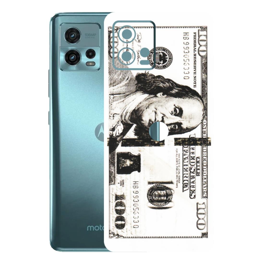 Motorola Phone Skins (All Models) - 100 Dollar Currency - Transparent Finish (T-01) Motorola Moto G72 (5G)