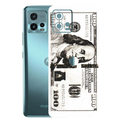 Motorola Phone Skins (All Models) - 100 Dollar Currency - Transparent Finish (T-01) Motorola Moto G72 (5G)