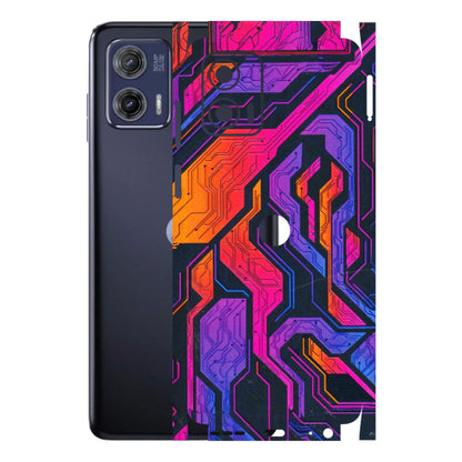 Motorola Phone Skins (All Models) - Tech Circuits Futuristic - 3D Embossed Finish (L-07) Motorola Moto G73 (5G)