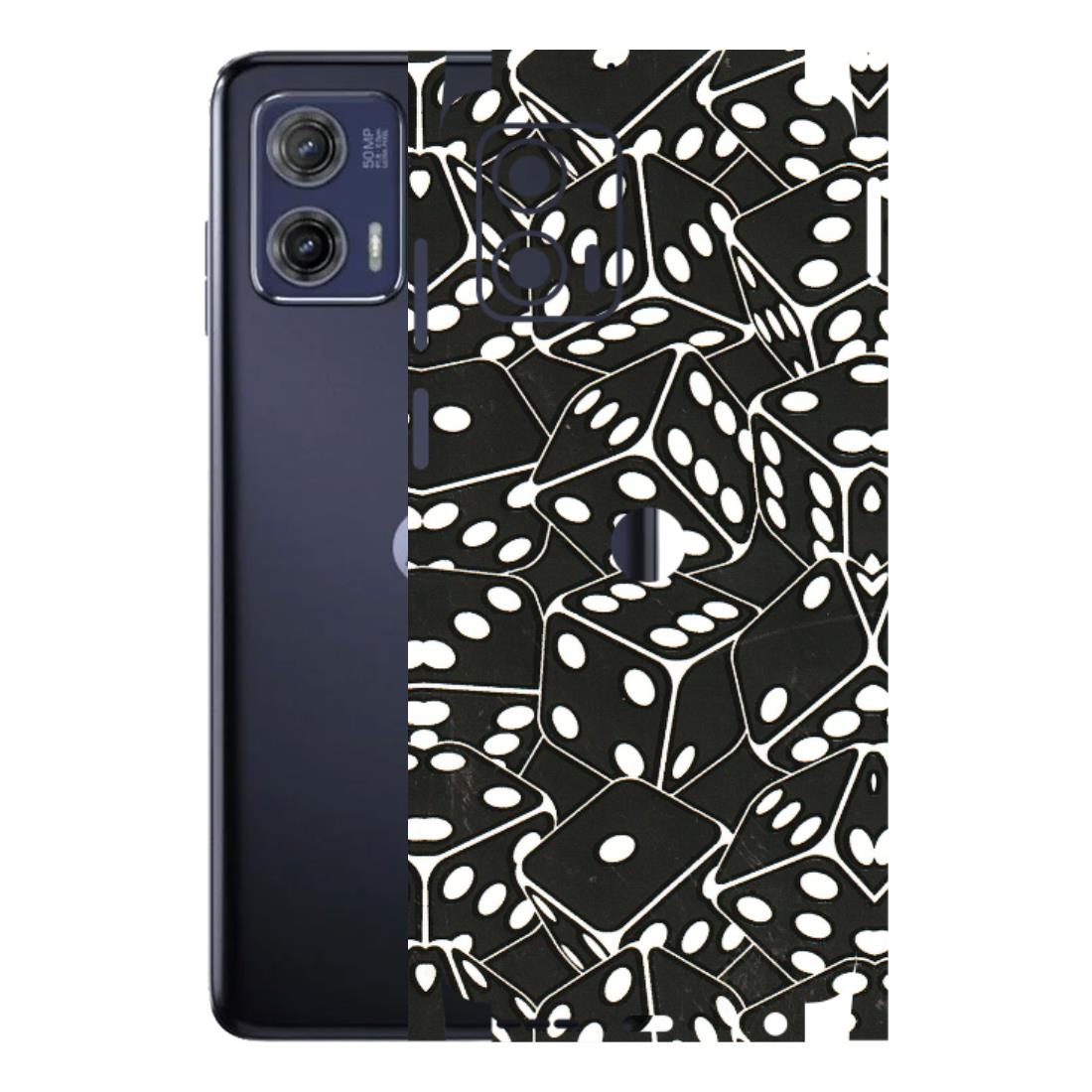 Motorola Phone Skins (All Models) - Big Black Dices - 3D Embossed Finish (L-106) Motorola Moto G73 (5G)