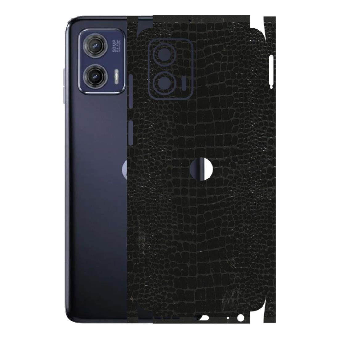 Motorola Phone Skins (All Models) - Snake Leather Black - 3D Embossed Finish (L-107) Motorola Moto G73 (5G)