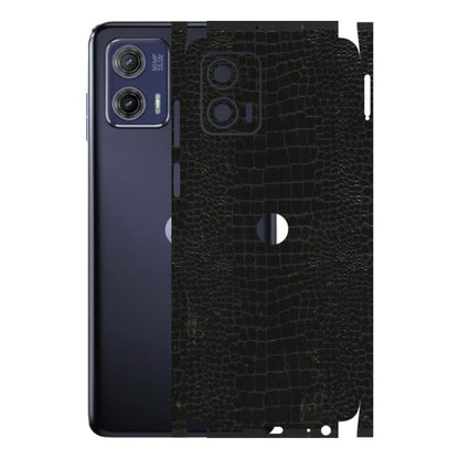 Motorola Phone Skins (All Models) - Snake Leather Black - 3D Embossed Finish (L-107) Motorola Moto G73 (5G)
