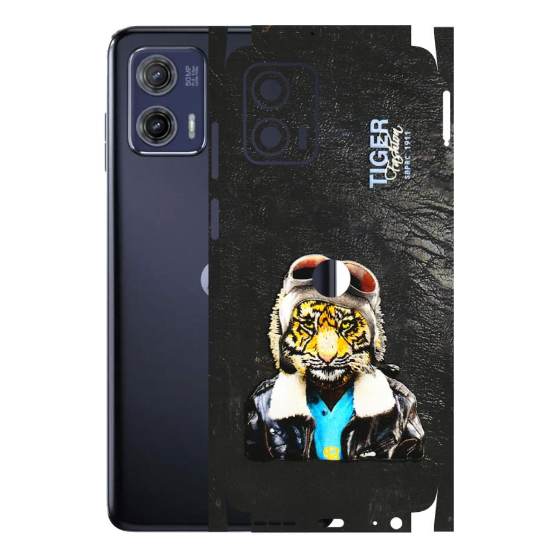 Motorola Phone Skins (All Models) - Rider Tiger - 3D Embossed Finish (L-113) Motorola Moto G73 (5G)