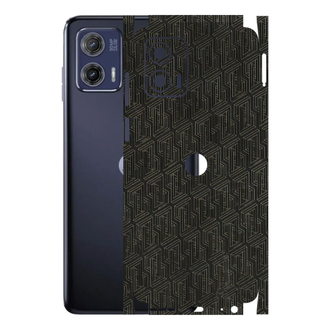 Motorola Phone Skins (All Models) - Black Abstract Pattern - 3D Embossed Finish (L-117) Motorola Moto G73 (5G)