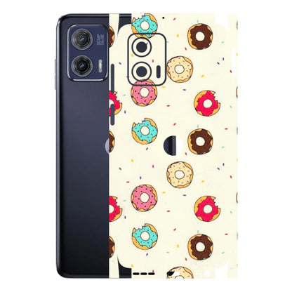 Motorola Phone Skins (All Models) - Mini Donuts Doodle Art - 3D Embossed Finish (L-122) Motorola Moto G73 (5G)
