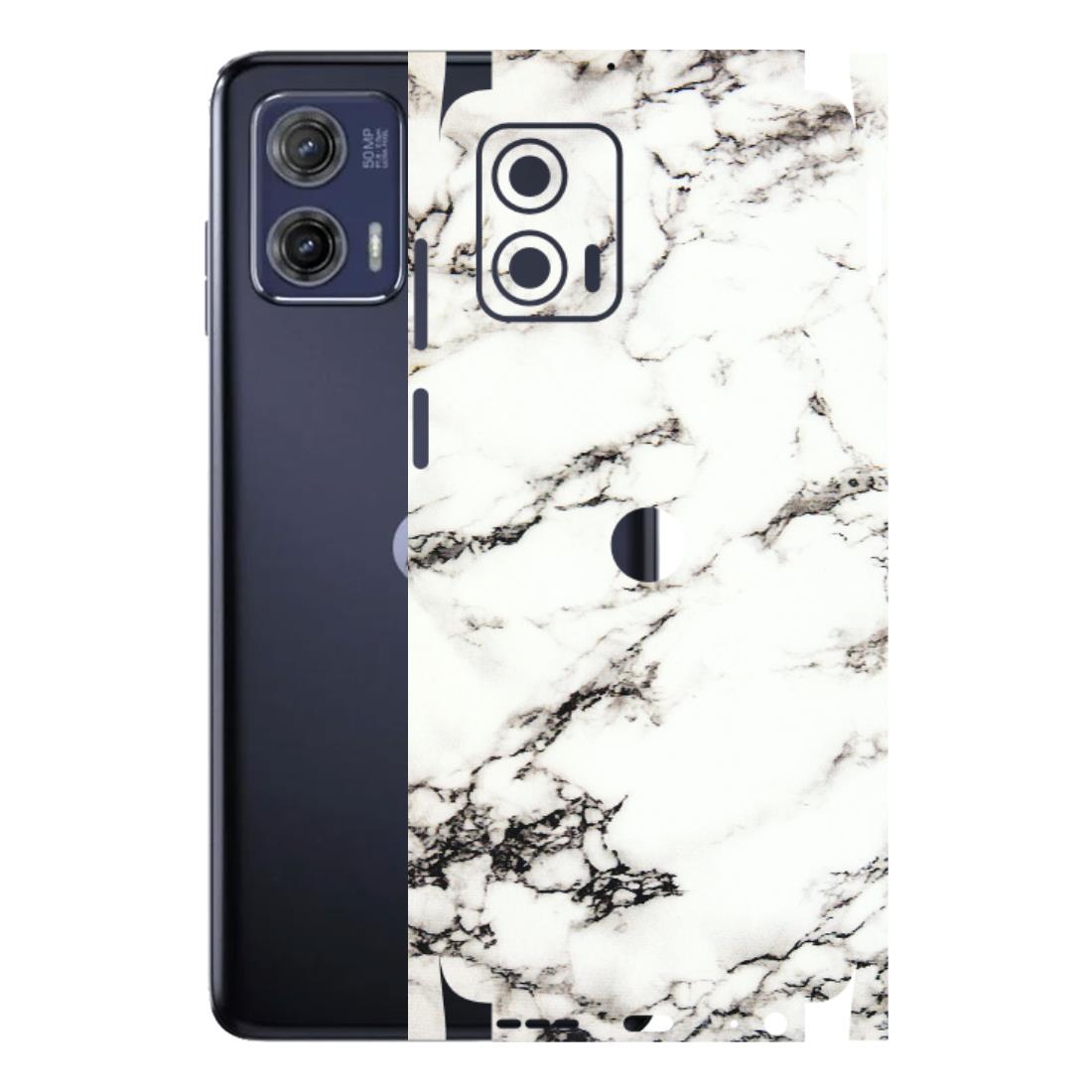Motorola Phone Skins (All Models) - Black and White Marble Texture - 3D Embossed Finish (L-124) Motorola Moto G73 (5G)