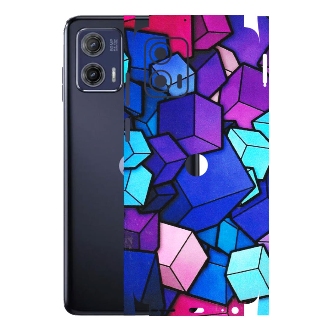 Motorola Phone Skins (All Models) - Cube Doodle - 3D Embossed Finish (L-141) Motorola Moto G73 (5G)