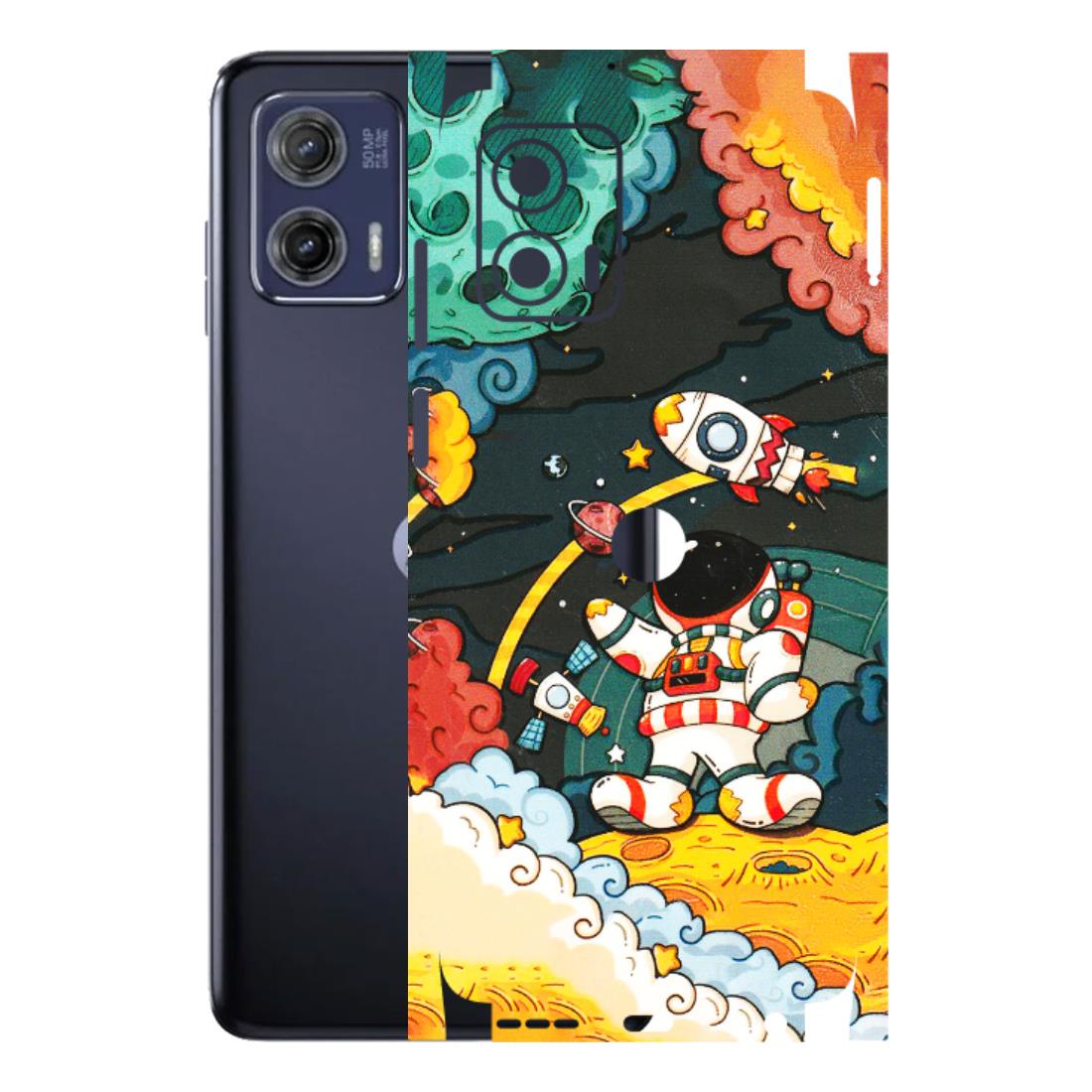 Motorola Phone Skins (All Models) - Astronauts & Spaceship - 3D Embossed Finish (L-145) Motorola Moto G73 (5G)