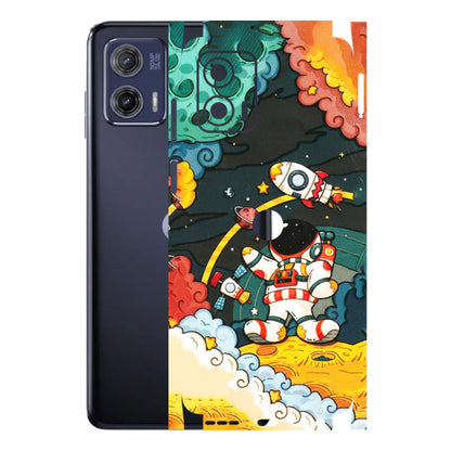 Motorola Phone Skins (All Models) - Astronauts & Spaceship - 3D Embossed Finish (L-145) Motorola Moto G73 (5G)