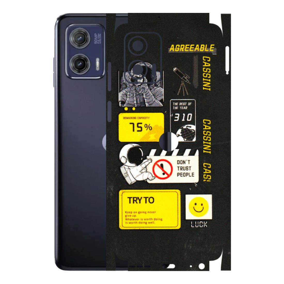 Motorola Phone Skins (All Models) - Black Cassini - 3D Embossed Finish (L-161) Motorola Moto G73 (5G)