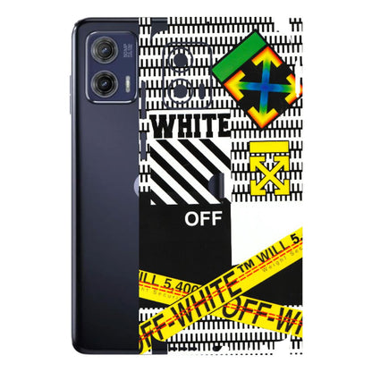 Motorola Phone Skins (All Models) - White Off Abstract - 3D Embossed Finish (L-172) Motorola Moto G73 (5G)