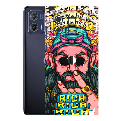 Motorola Phone Skins (All Models) - Battle King Dude Face - 3D Embossed Finish (L-178) Motorola Moto G73 (5G)