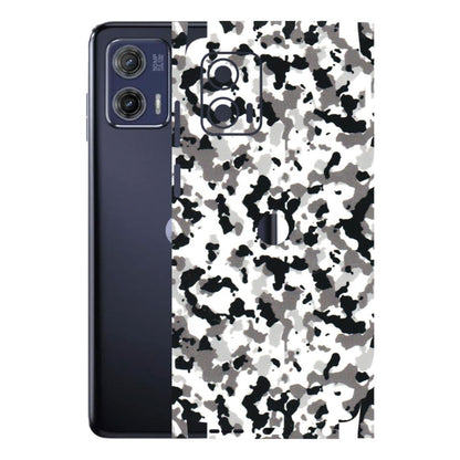 Motorola Phone Skins (All Models) - White Black Camouflage - 3D Embossed Finish (L-18) Motorola Moto G73 (5G)