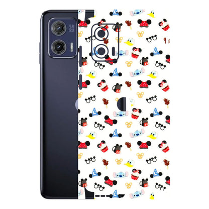 Motorola Phone Skins (All Models) - Minnie Mouse & Donald Doodles s - 3D Embossed Finish (L-194) Motorola Moto G73 (5G)