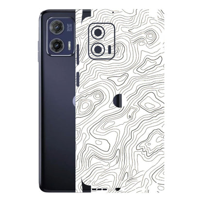 Motorola Phone Skins (All Models) - White Black Swirls - 3D Embossed Finish (L-219) Motorola Moto G73 (5G)